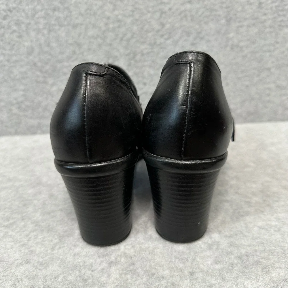Dansko Black Leather Mary Jane Block Heel Pumps Buckle Strap 3803-0202 Womens 38